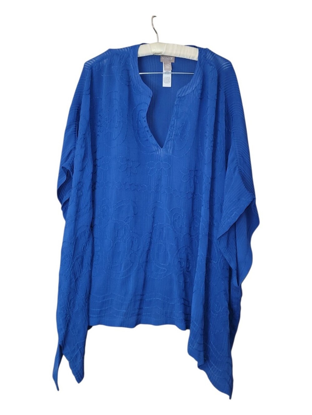 Chico's 3 Blue Poncho Coverup L XL